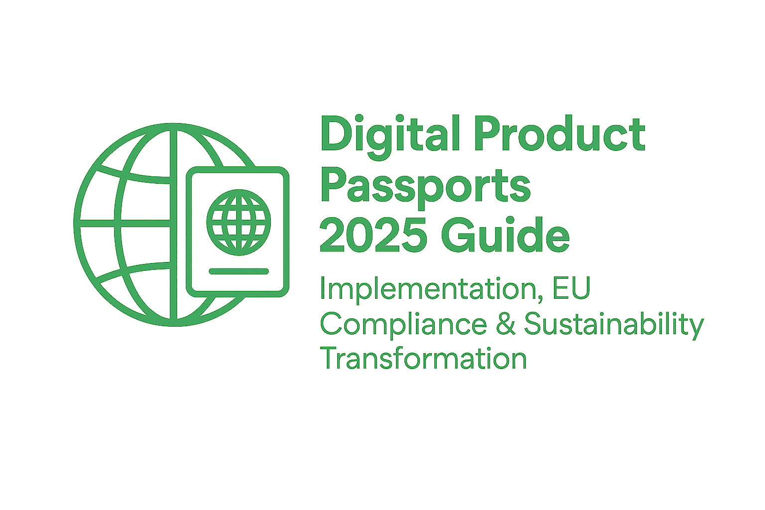 Illustration of digital product passports connecting products, supply chains, and sustainability data under the EU Ecodesign Regulation in 2025.